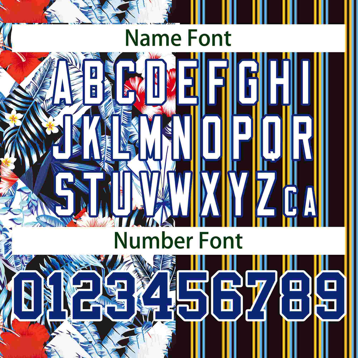 Custom Black Royal Hawaii Tropical Flower Stripe Fashion Baseball Jersey Limited