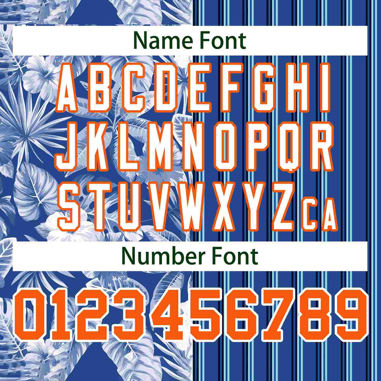 Custom Royal Orange Hawaii Tropical Flower Stripe Fashion Baseball Jersey Limited