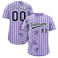 Custom Purple Black Hawaii Tropical Flower Stripe Fashion Baseball Jersey