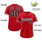 Custom Red Black Full Button Design Authentic Baseball Jersey Limited