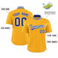 Custom Yellow Classic Style Authentic Stand Collar Baseball Jersey Limited