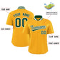 Custom Yellow Classic Style Authentic Stand Collar Baseball Jersey Limited