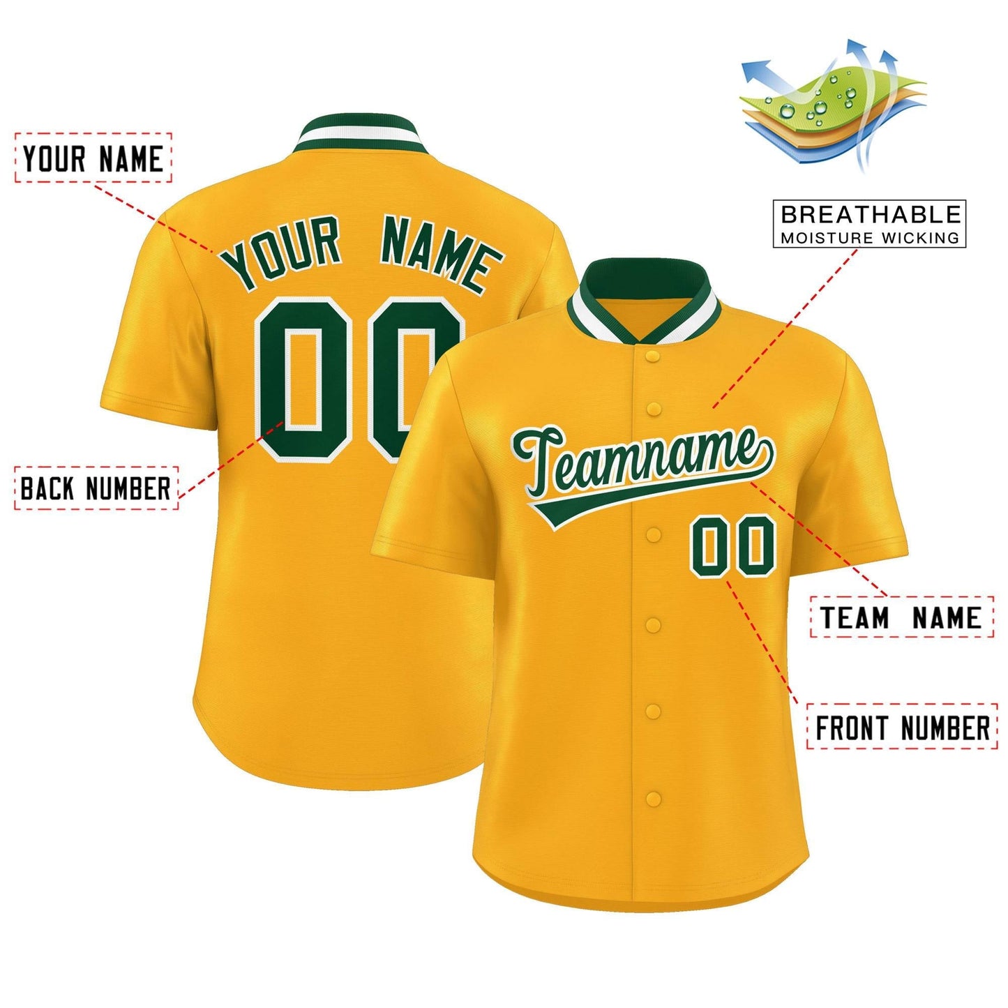 Custom Yellow Classic Style Authentic Stand Collar Baseball Jersey Limited