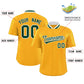 Custom Yellow Classic Style Authentic Stand Collar Baseball Jersey Limited