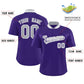 Custom Purple Classic Style Authentic Stand Collar Baseball Jersey Limited