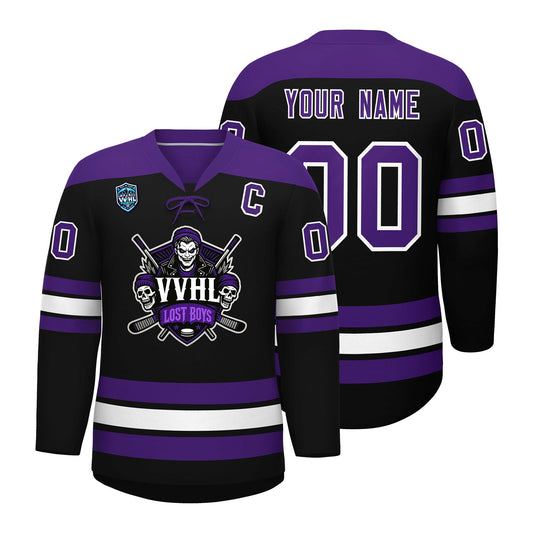VVHL S7 Lost Boys Black White Hockey Jersey