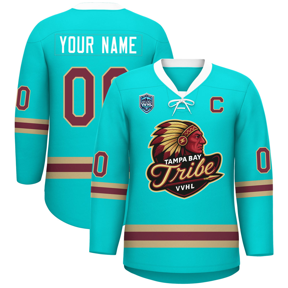 VVHL S8 Custom TEMPA BAY TRIBE Hockey Jersey