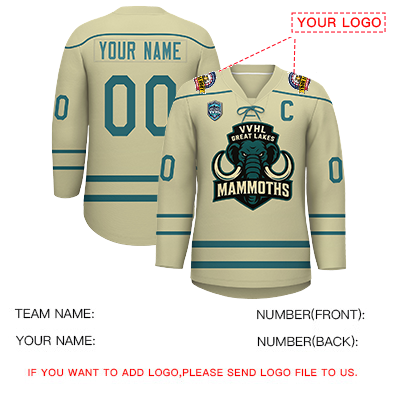 VVHL S9 Great Lakes Mammoths Black Teal Hockey Jersey Limited