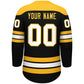 Custom Black Gold White Personalized Classic Lace-Up Neck Hockey Jersey Limited
