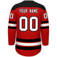 Custom Red Black White Personalized Classic Lace-Up Neck Hockey Jersey Limited