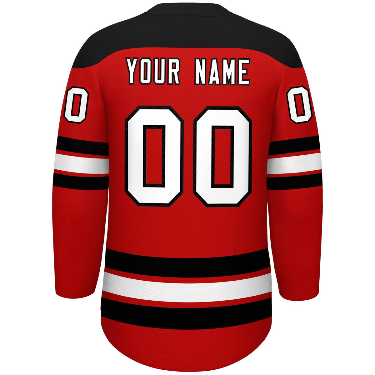 Custom Red Black White Personalized Classic Lace-Up Neck Hockey Jersey Limited