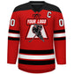 Custom Red Black White Personalized Classic Lace-Up Neck Hockey Jersey Limited