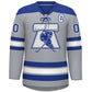 Custom Gray Royal White Personalized Classic Lace-Up Neck Hockey Jersey Limited