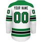 Custom White Kelly Green Black Personalized Classic Lace-Up Neck Hockey Jersey Limited