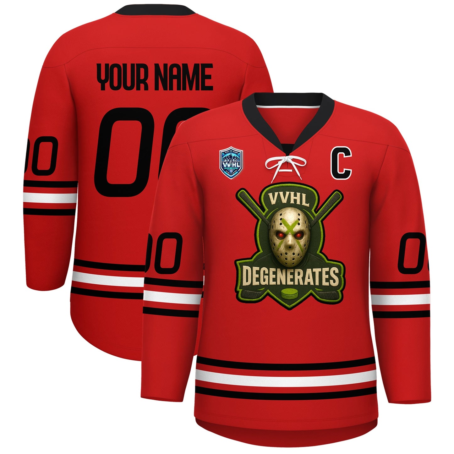VVHL S9 Degenerates NWO Red Hockey Jersey