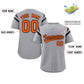 Custom Gray Orange-Black Classic Style Personalized Full Button Authentic Baseball Jersey Limited
