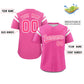 Custom Pink White Classic Style Personalized Full Button Authentic Baseball Jersey Limited