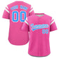 Custom Pink Blue-White Classic Style Personalized Full Button Authentic Baseball Jersey