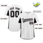 Custom White Black Stripe Fashion Design Full Button Authentic Baseball Jersey Limited