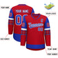 Custom Red Royal-White Personalized Raglan Sleeves V-Neck Hockey Jersey Limited