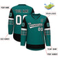 Custom Aqua Black-White Personalized Raglan Sleeves V-Neck Hockey Jersey Limited