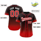 Custom Black Red-White Gradient Stripe Fashion Authentic Baseball Jersey Limited