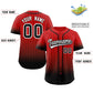 Custom Red Black-White Gradient Stripe Fashion Authentic Baseball Jersey Limited