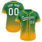 Custom Kelly Green Yellow-White Gradient Stripe Fashion Authentic Baseball Jersey