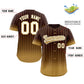 Custom Brown Old Gold-Cream Gradient Stripe Fashion Authentic Baseball Jersey Limited