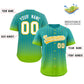 Custom Aqua Neon Green-Gold Gradient Stripe Fashion Authentic Baseball Jersey Limited