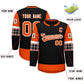 Custom Black Orange Personalized Raglan Sleeves Round-Neck Hockey Jersey Limited