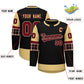 Custom Black Khaki Personalized Raglan Sleeves Round-Neck Hockey Jersey Limited
