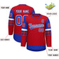 Custom Red Royal Personalized Raglan Sleeves Round-Neck Hockey Jersey Limited