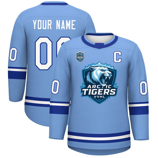 VVHL S9 Arctic Tigers Blue White Hockey Jersey