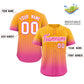 Custom Yellow Pink-White Gradient Stripe Fashion Authentic Baseball Jersey Limited