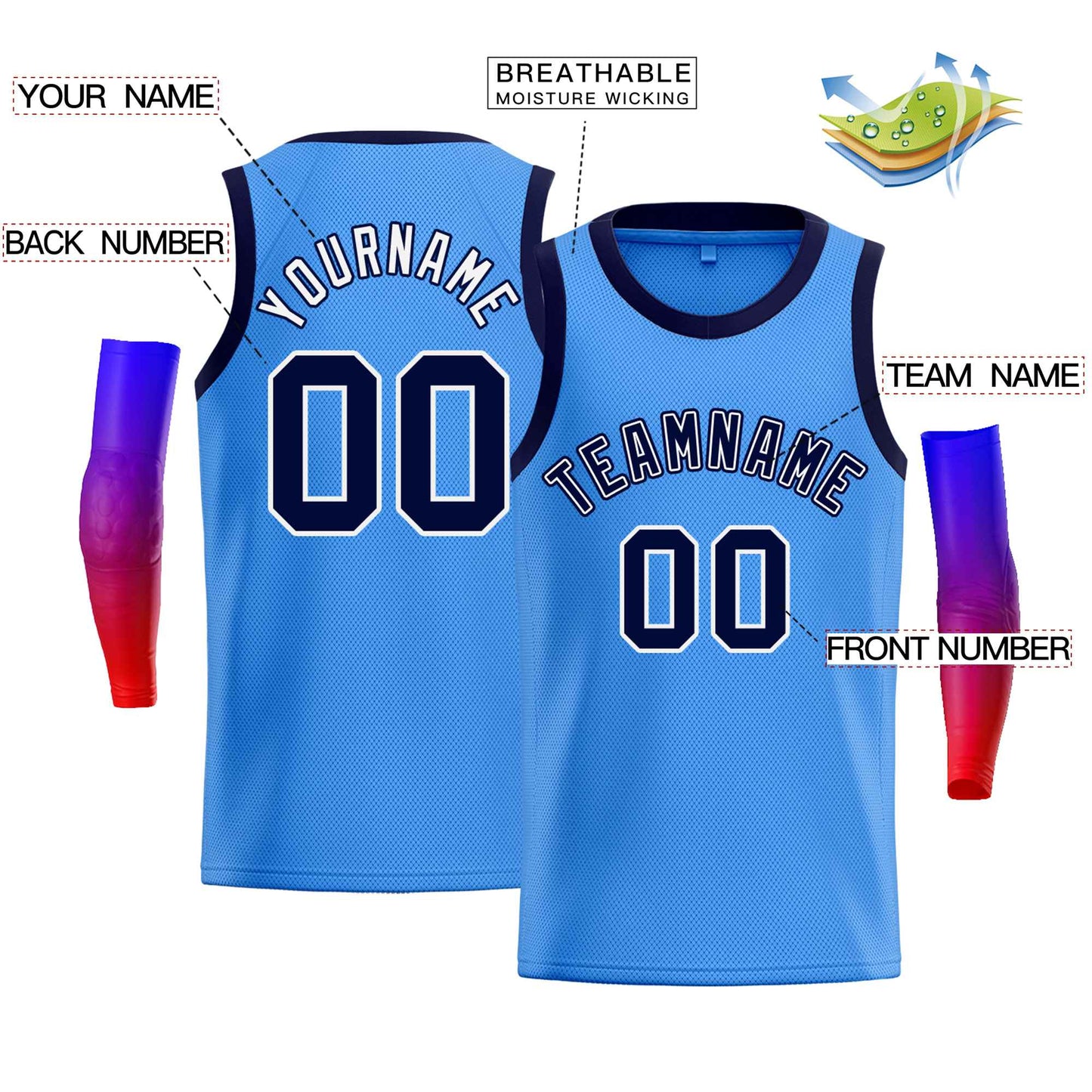 Custom Blue Navy-White Classic Tops Men Casual Bull Basketball Jersey Limited