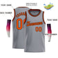 Custom Gray Orange-Black Classic Tops Tank Top Basketball Jersey Limited