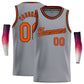Custom Gray Orange-Black Classic Tops Tank Top Basketball Jersey