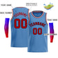 Custom Light Blue Navy-Red Classic Tops Men Casual Bull Basketball Jersey Limited