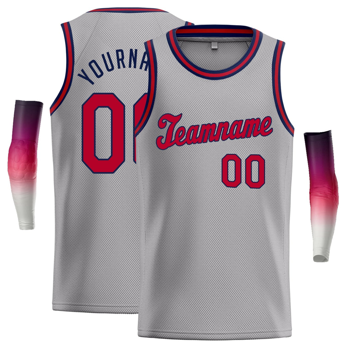 Custom Gray Orange-Royal Classic Tops Athletic Basketball Jersey
