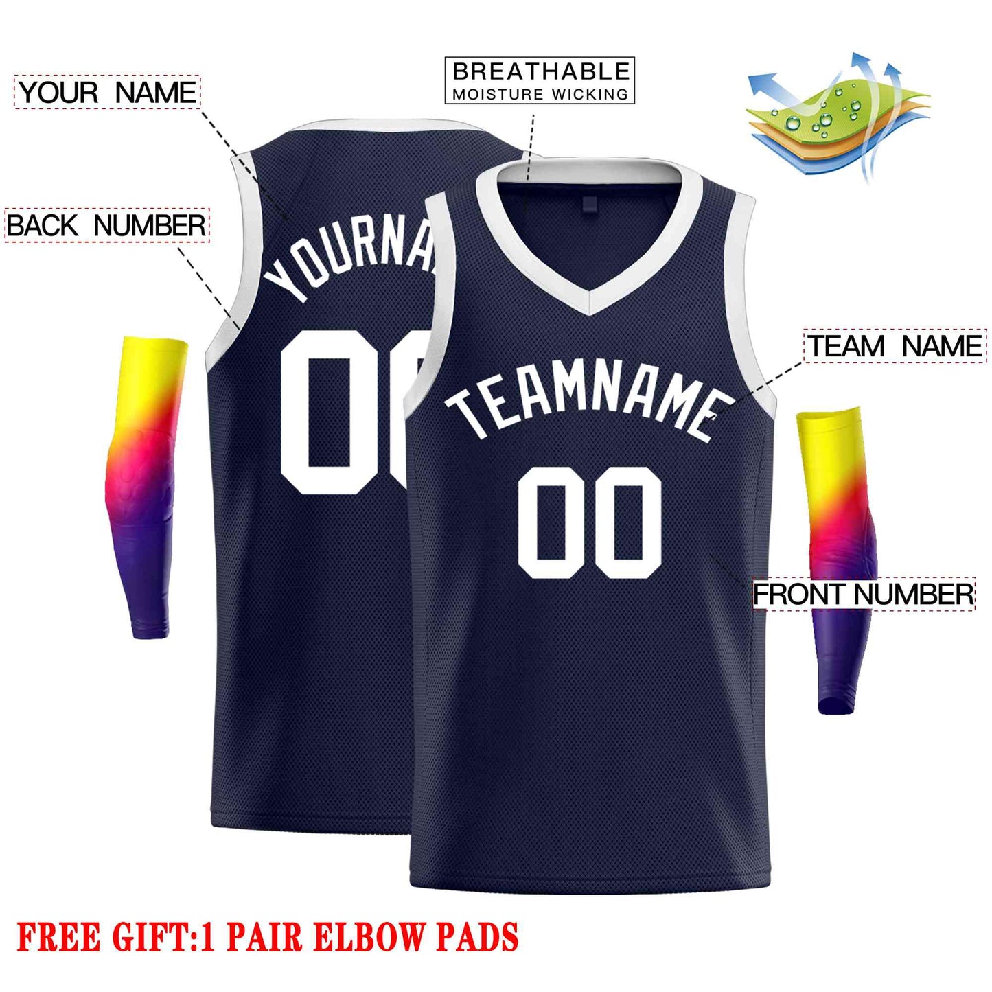 Custom Navy White-Classic Tops Men Casual Basketball Jersey Limited