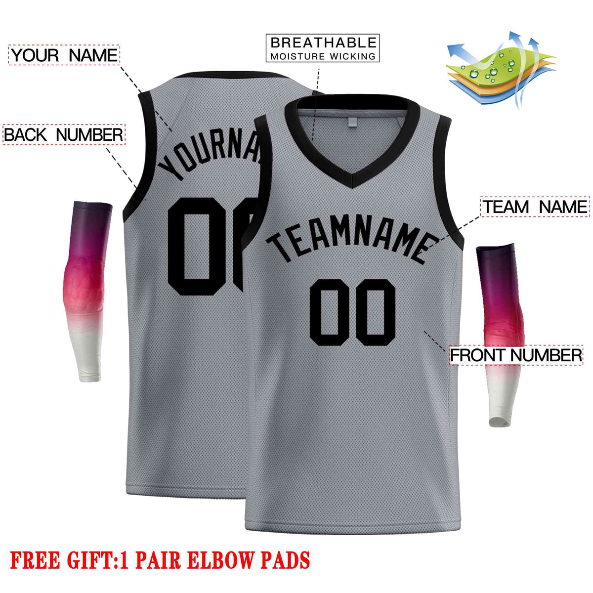 Custom Dark Gray Black-Classic Tops Men Casual Basketball Jersey Limited