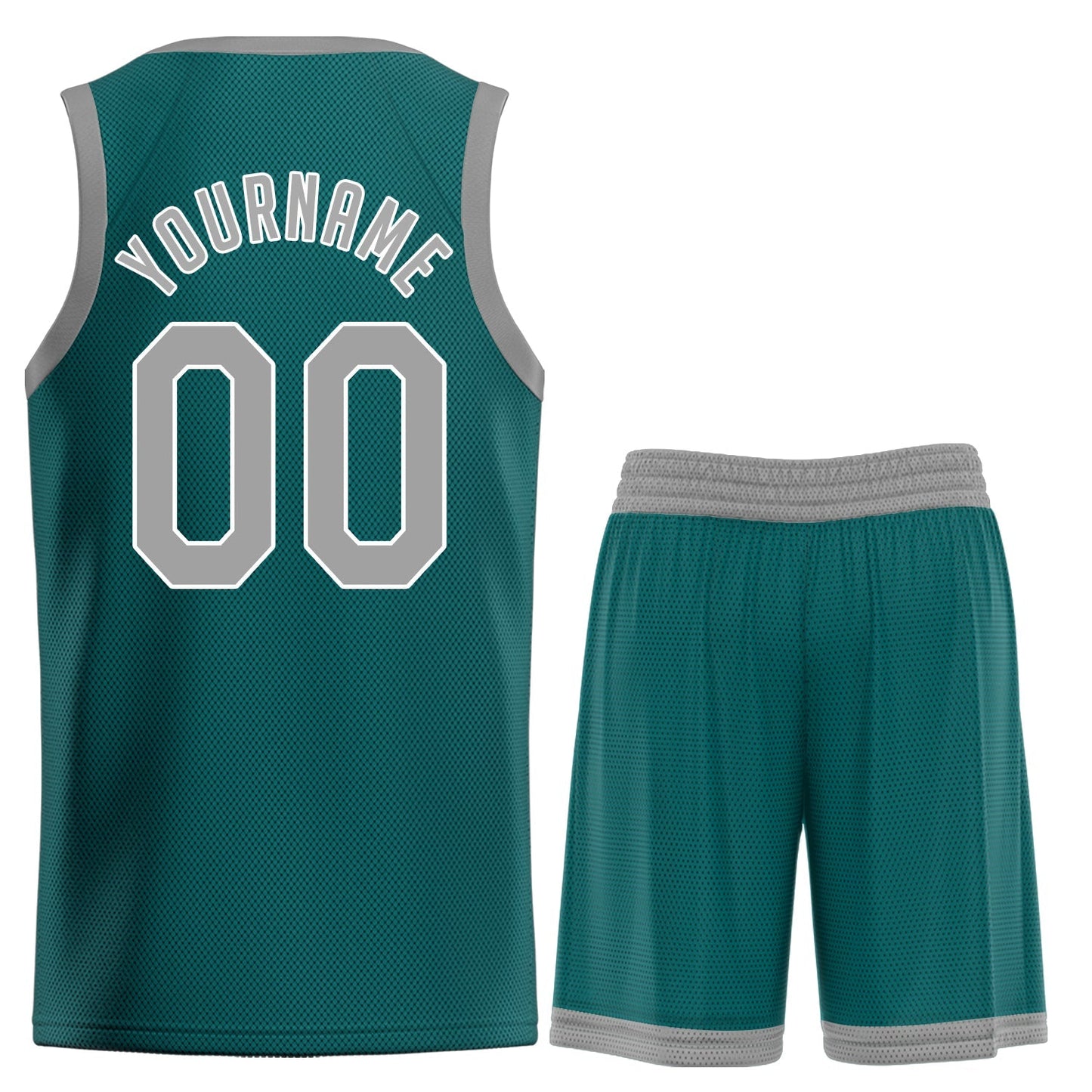 Custom Teal Gray-White Classic Tops Breathable Basketball Jersey Limited