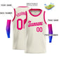 Custom Cream Pink Classic Tops Athletic Casual Basketball Jersey Limited