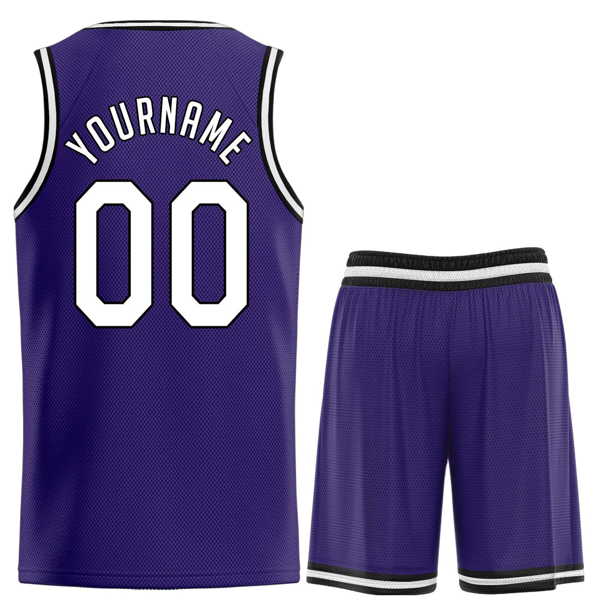 Custom Purple White-Black Classic Sets Basketball Jersey Limited