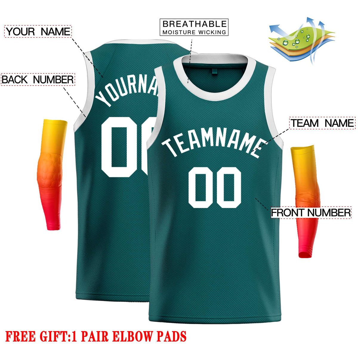 Custom Aqua White Classic Tops Casual Basketball Jersey Limited