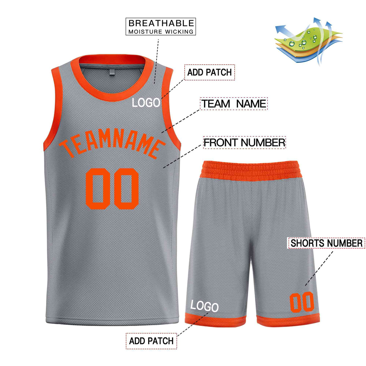 Custom Dark Gray Orange Classic Sets Bull Basketball Jersey Limited