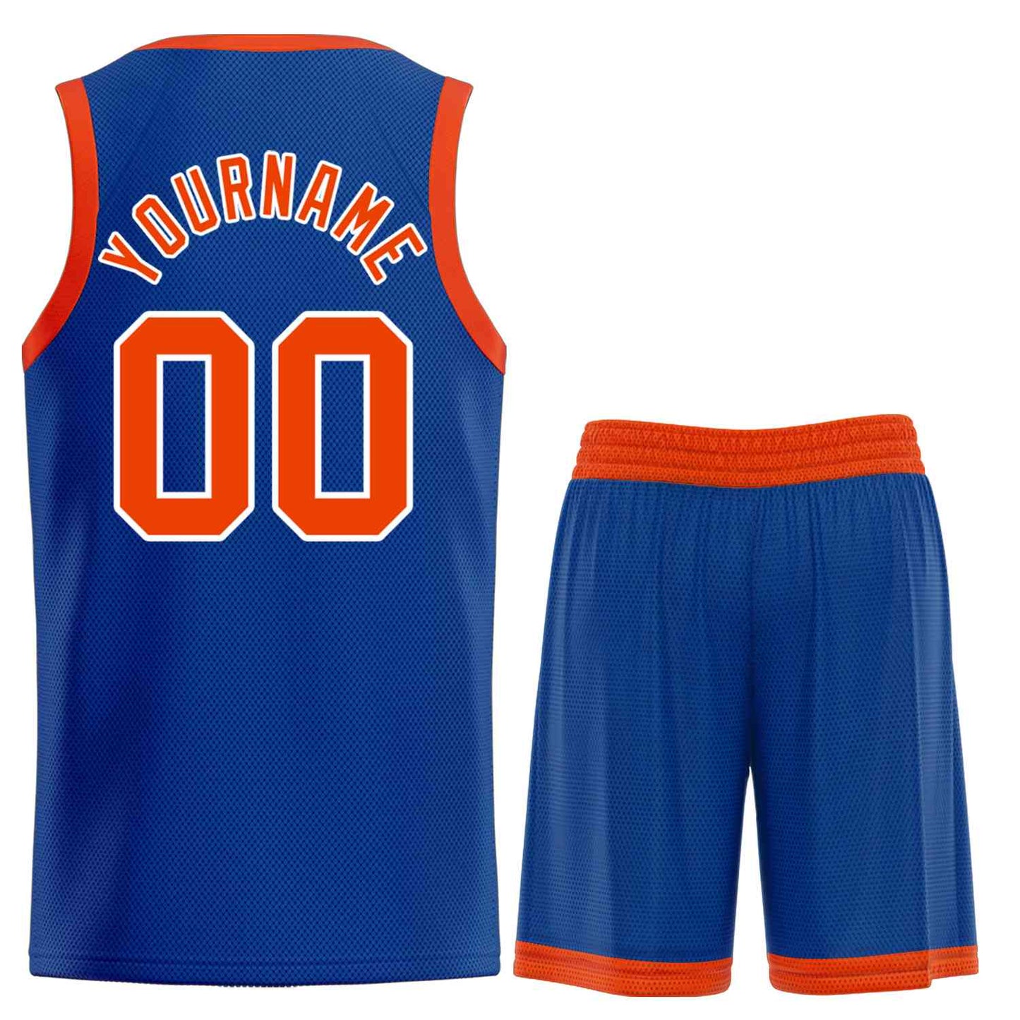Custom Royal Orange-White Classic Sets Curved Basketball Jersey Limited