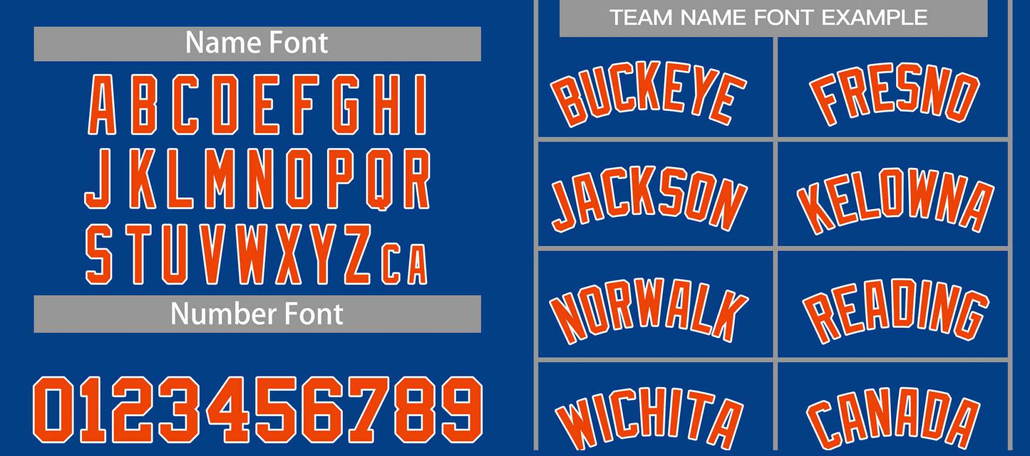 Custom Royal Orange-White Classic Sets Curved Basketball Jersey Limited