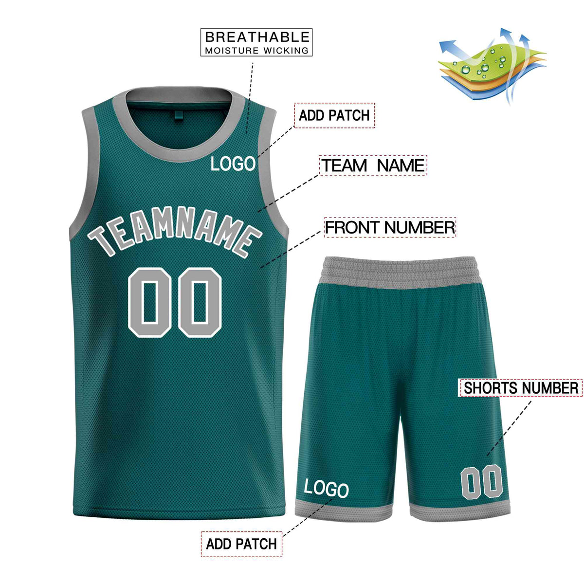 Custom Aqua Gray-White Bull Classic Sets Curved Basketball Jersey Limited